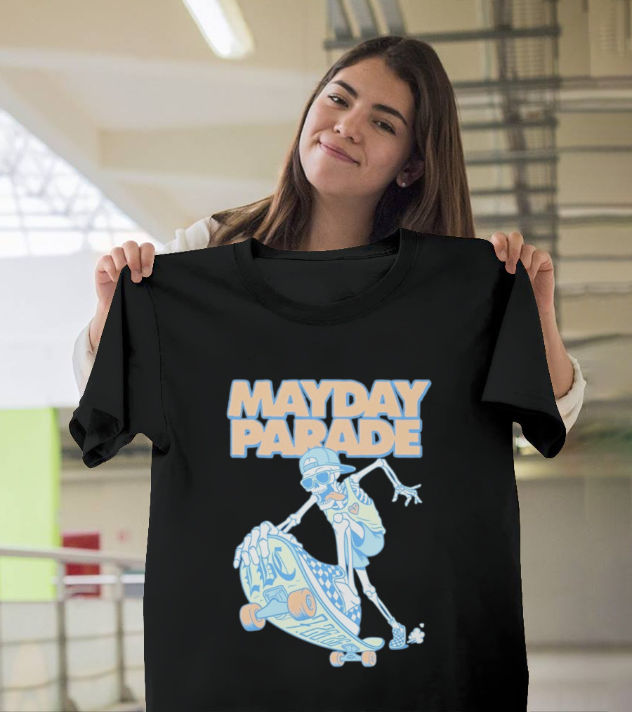 Mayday Parade Skeleton Skater With LBC 72626 Board T-Shirt