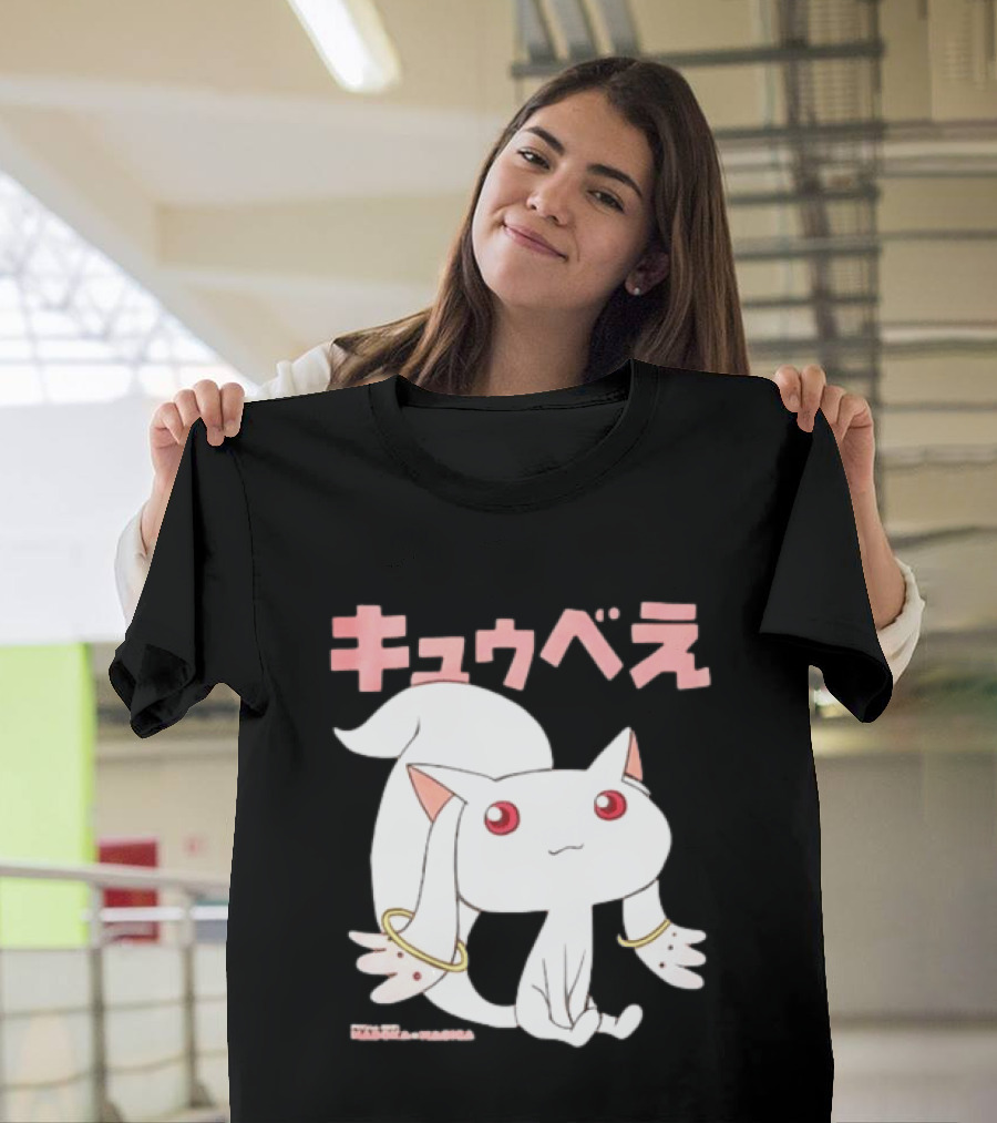 Puella Magi Madoka Magica Kyubey Anime Character Red Eyes T-Shirt