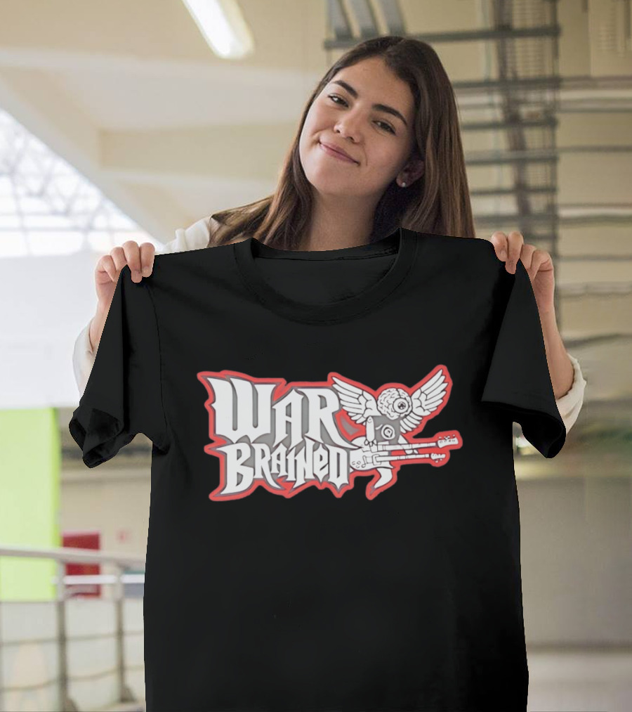 Quannic War Brained Alternative Rock Indie Music Winged Guitar Brain T-Shirt
