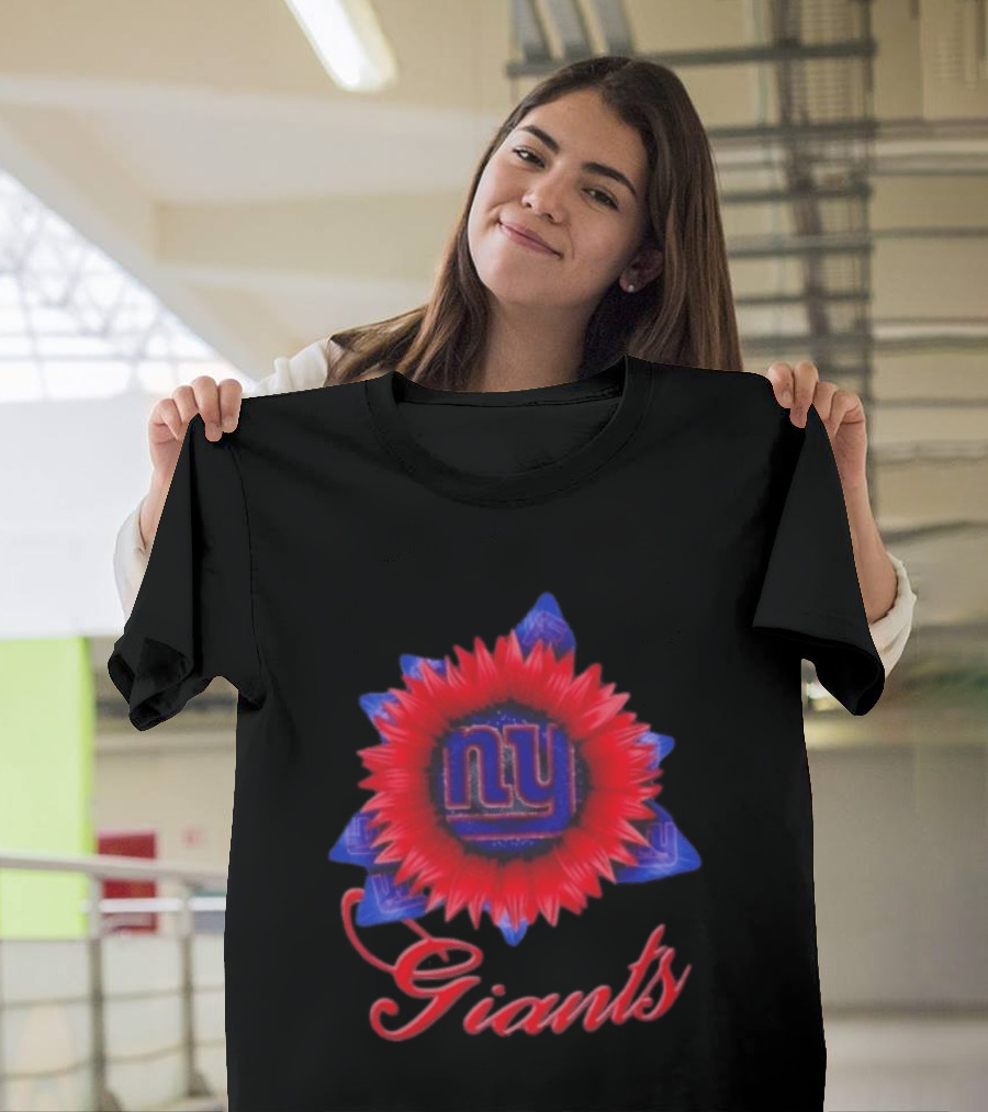 New York Giants Football Sunflower NY Giants T-Shirt