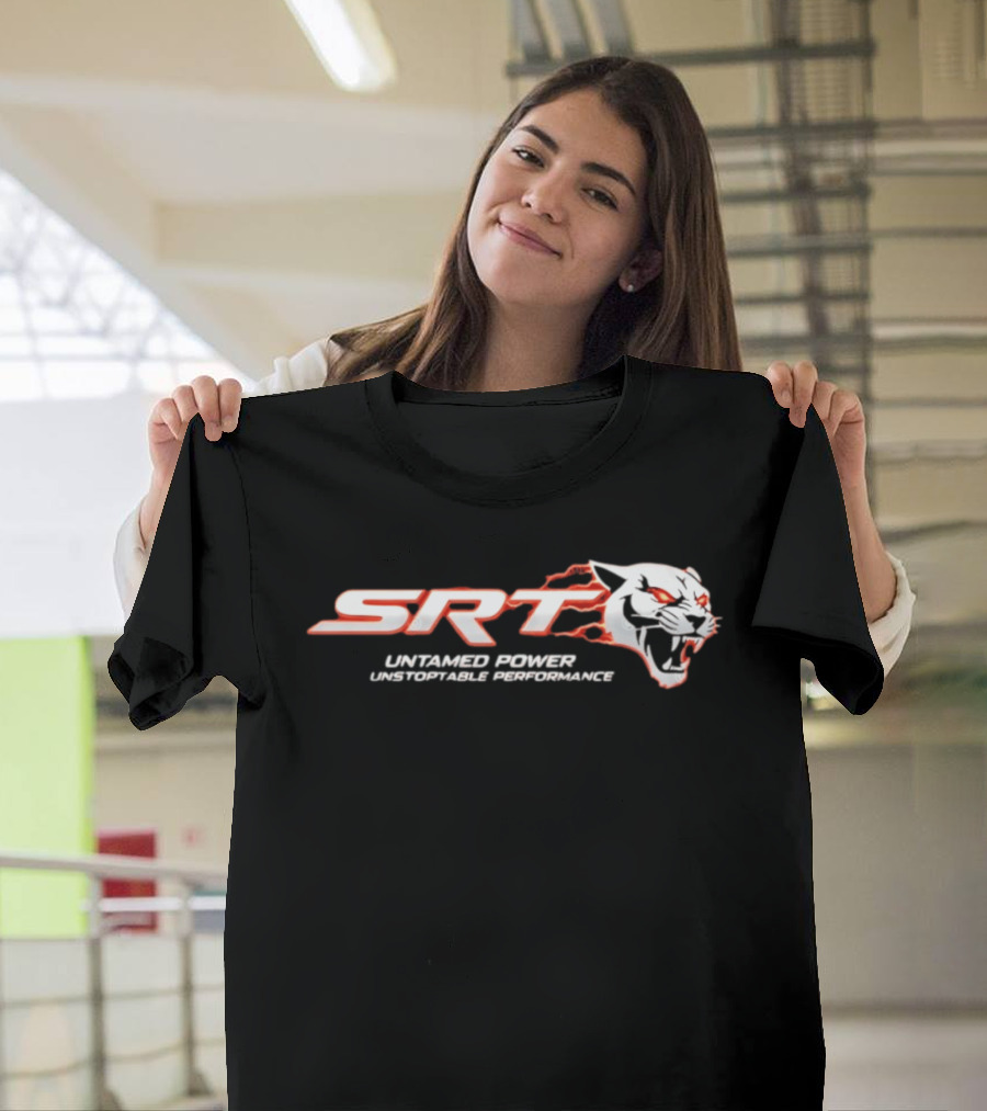 SRT Untamed Power Unstoppable Performance White Roaring Panther T-Shirt