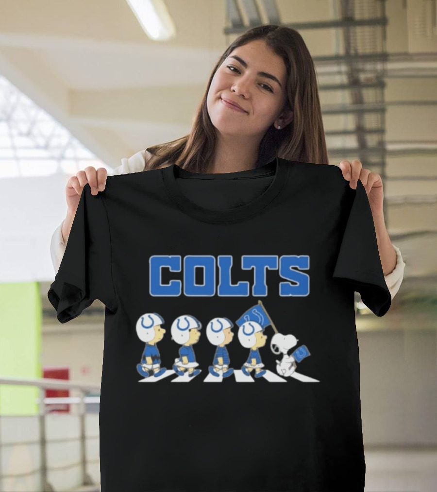 Peanuts Characters March Abbey Road Indianapolis Colts T-Shirt