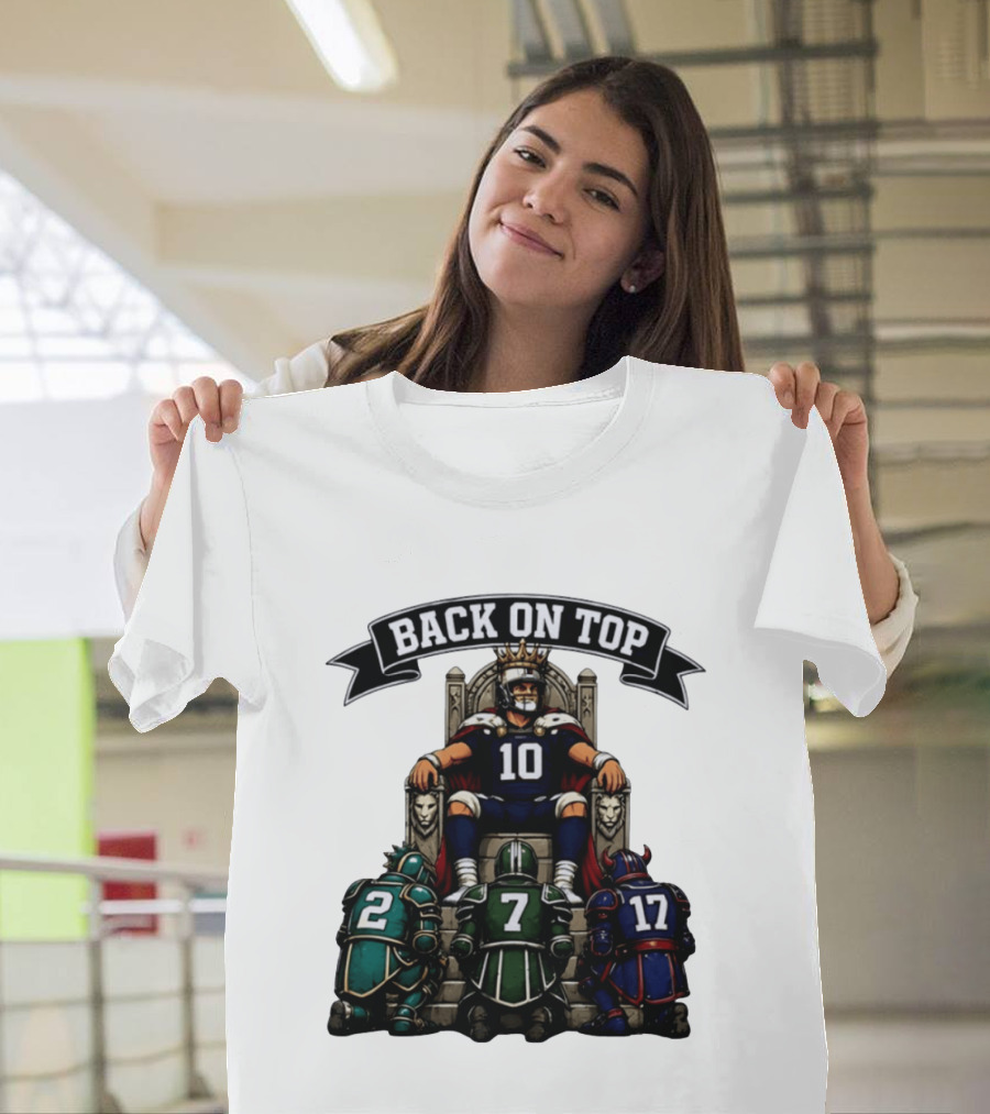 Back On Top Football Jersey Number 10 Quarterback With Throne And Rivals T-Shirt