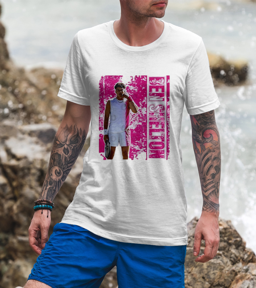 Ben Shelton Tennis Star Distressed Pink T-Shirt