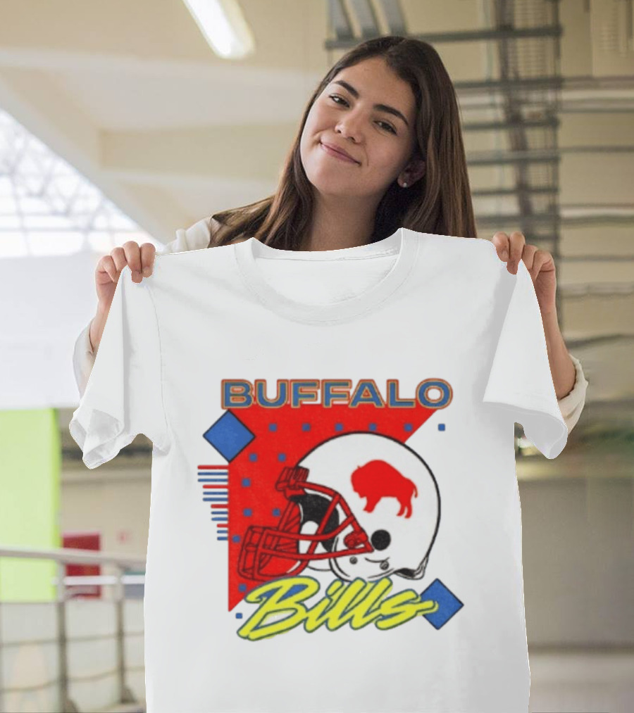 Buffalo Bills Football Helmet Retro 90s T-Shirt