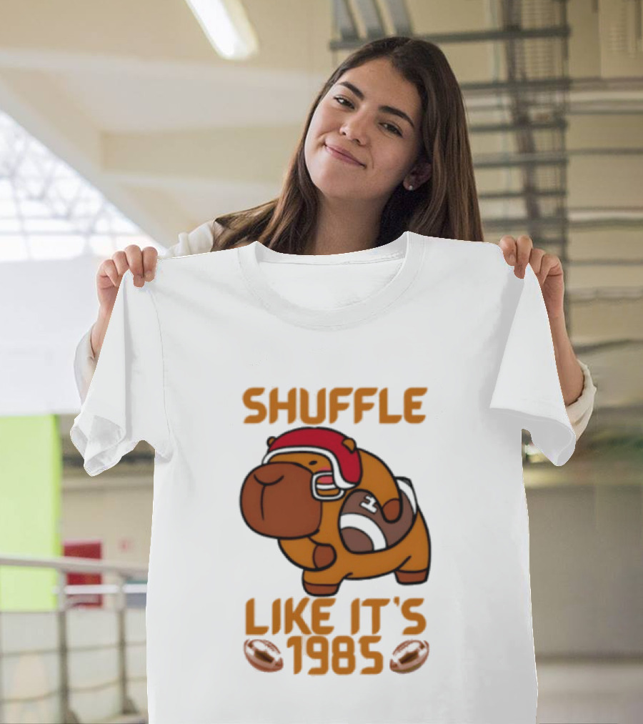 Shuffle Like It's 1985 Capybara With Headphones T-Shirt