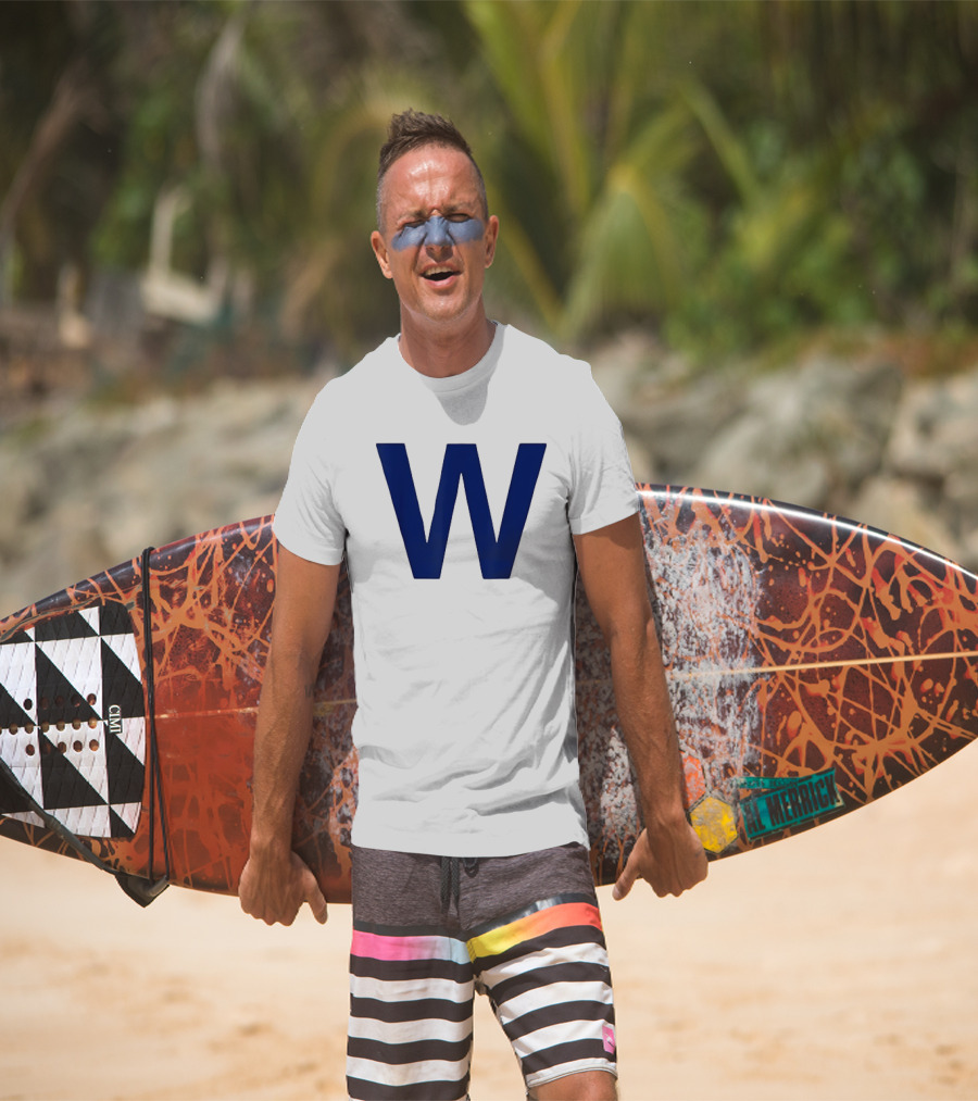 Chicago Cubs Blue W Baseball Team Victory T-Shirt