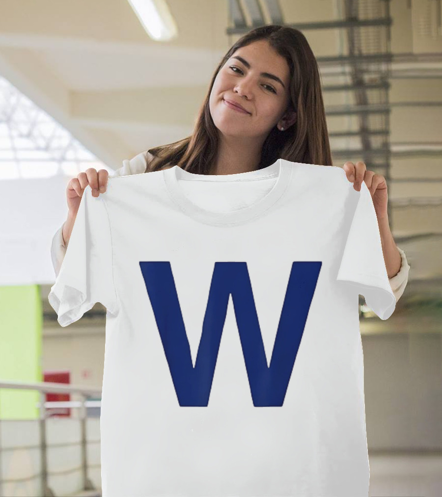Chicago Cubs Blue W Baseball Team Victory T-Shirt