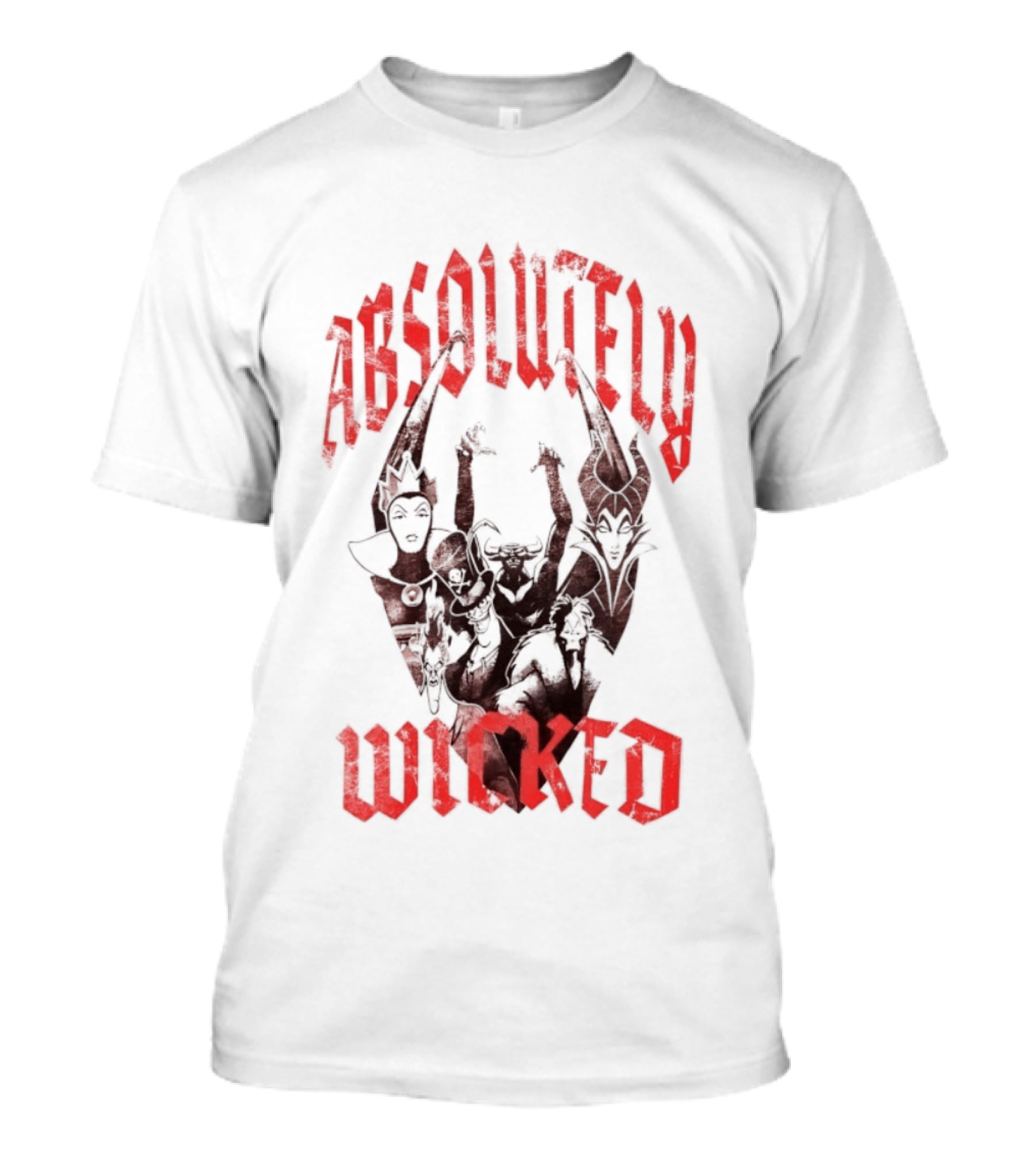 Disney Villains Absolutely Wicked Distressed Iconic Characters T-Shirt