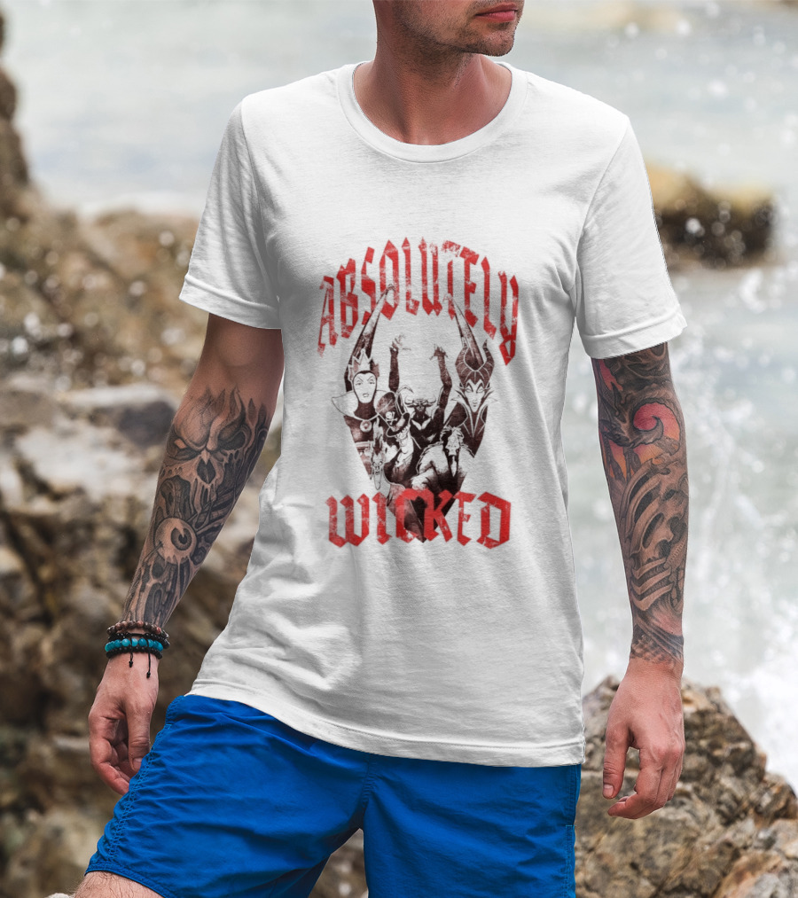 Disney Villains Absolutely Wicked Distressed Iconic Characters T-Shirt