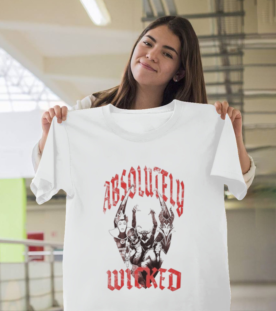 Disney Villains Absolutely Wicked Distressed Iconic Characters T-Shirt