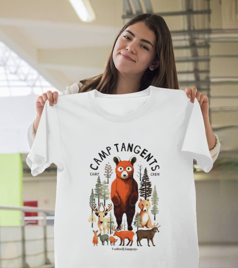 Camp Tangents Bear Crew Wildlife Forest Animals T-Shirt