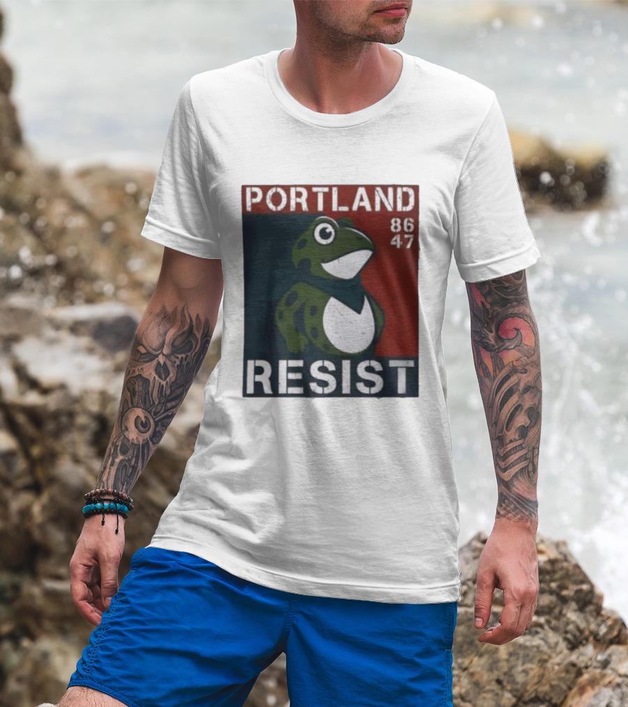 Portland Resist Frog 86 47 Protect The Frogs Trending Men T-Shirt