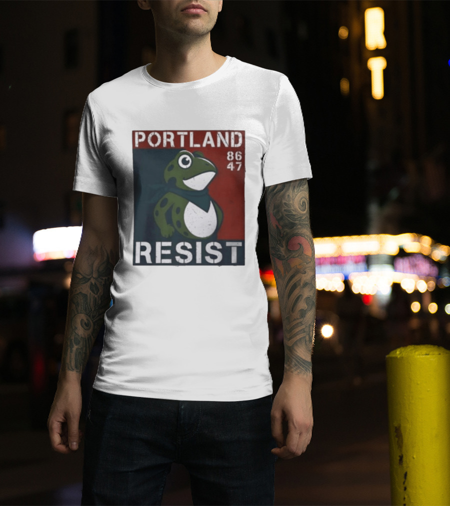 Portland Resist Frog 86 47 Protect The Frogs Trending Men T-Shirt