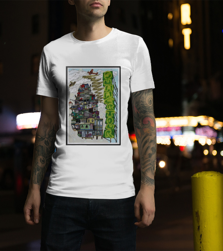 Phish Summer Tour 2025 With Signposts And Plane T-Shirt