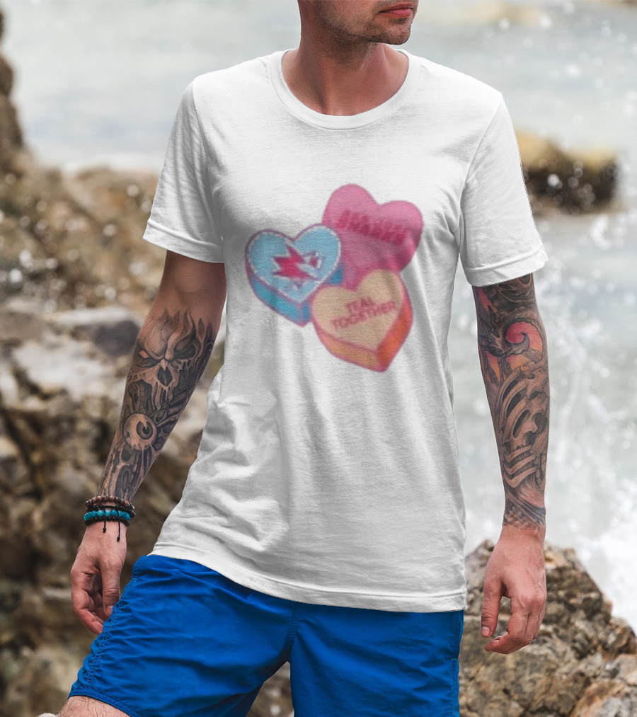 San Jose Sharks Valentine Candy Heart Teal Together T-Shirt