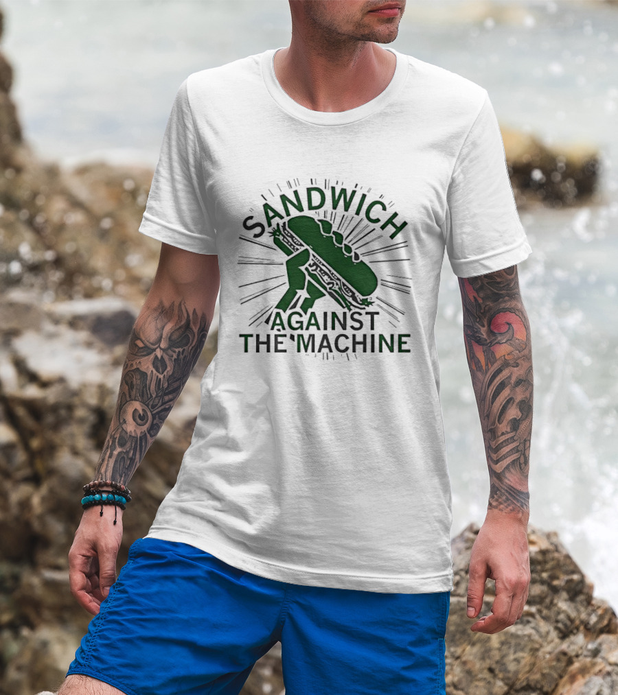 Sandwich Against The Machine Fist Bread Sunburst T-Shirt