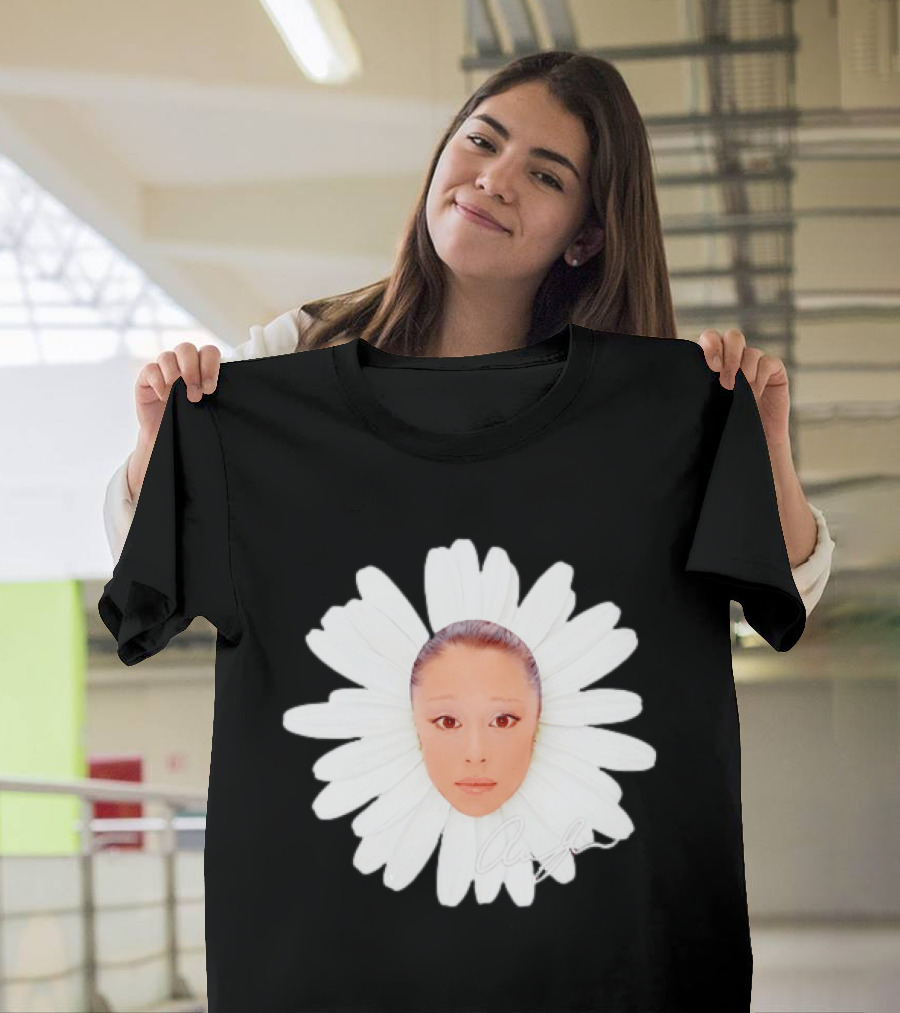 Ariana Grande Daisy Flower Face With Signature T-Shirt