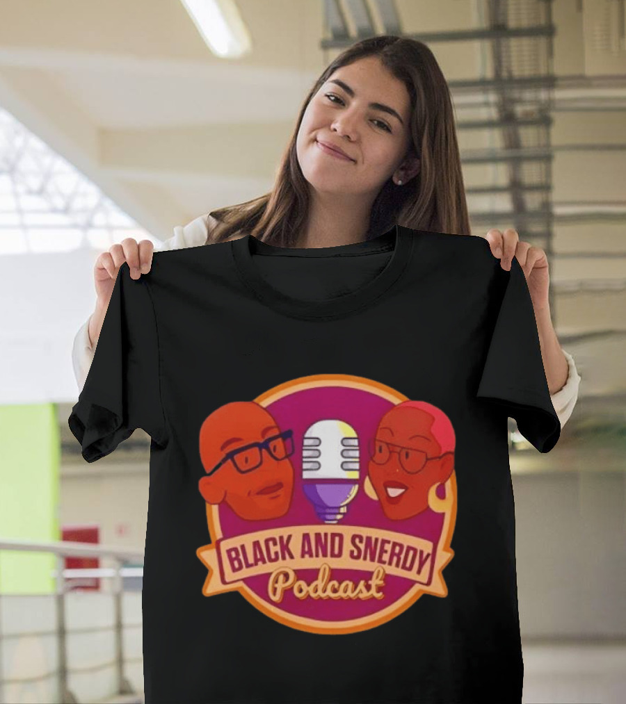 Black And Snerdy Podcast Hosts Microphone T-Shirt