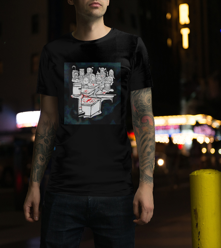 Bloody Knight Classroom Cartoon Failing Grade F T-Shirt