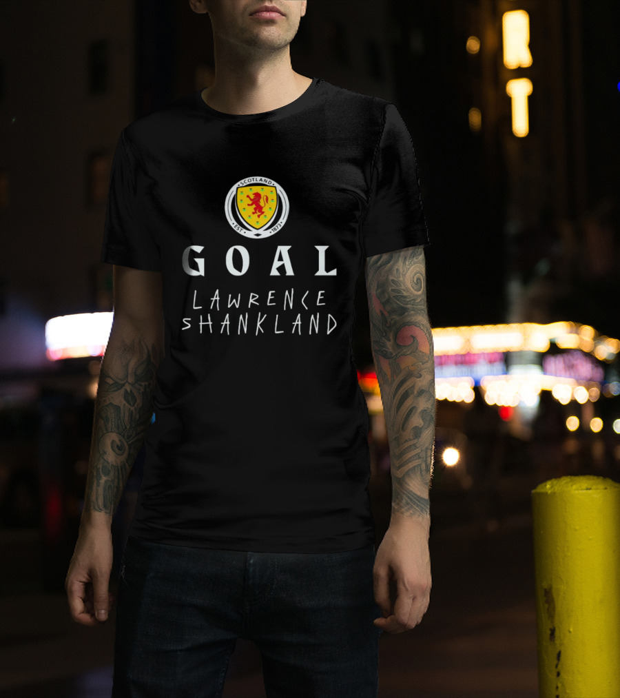 Goal Lawrence Shankland Scotland National Football Team Est 1873 Lion Crest T-Shirt