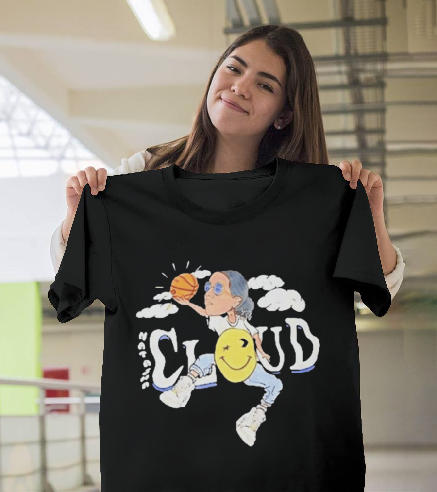 Natasha Cloud Caricature Serene Basketball Smile Clouds T-Shirt