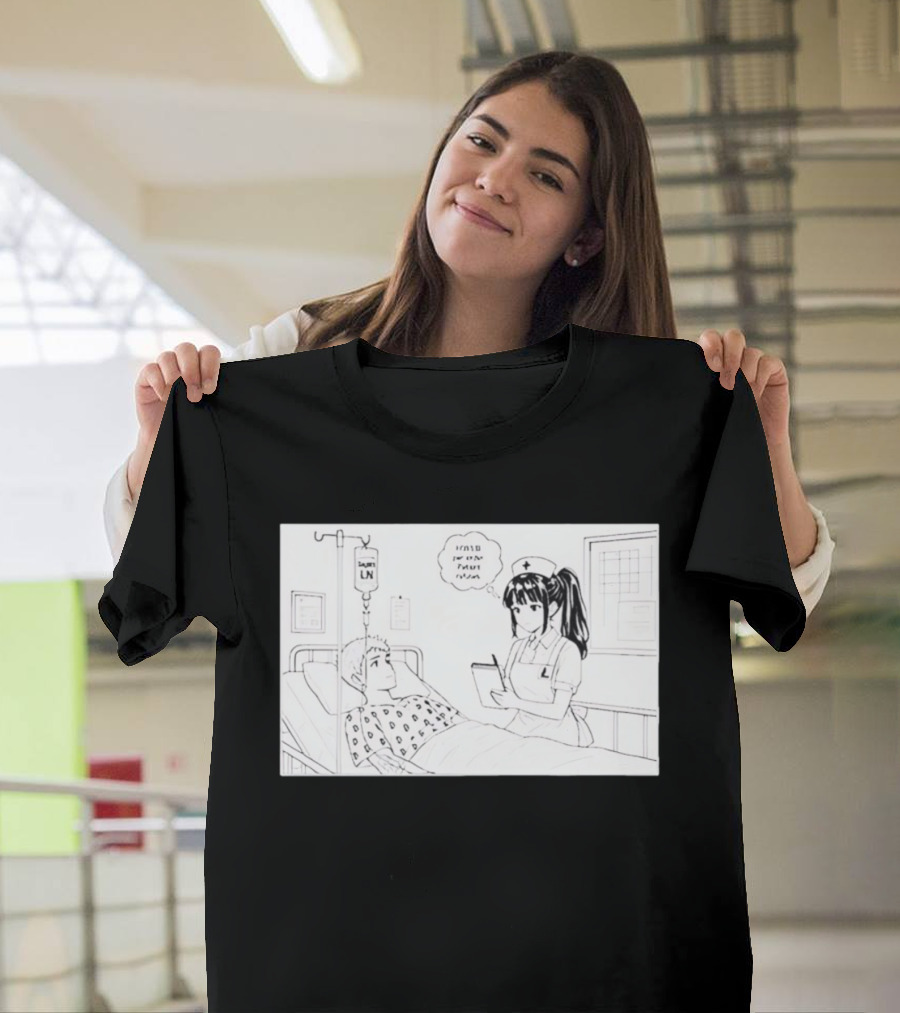 Nurse Manga Style Hospital Scene With Patient And IV Drip T-Shirt