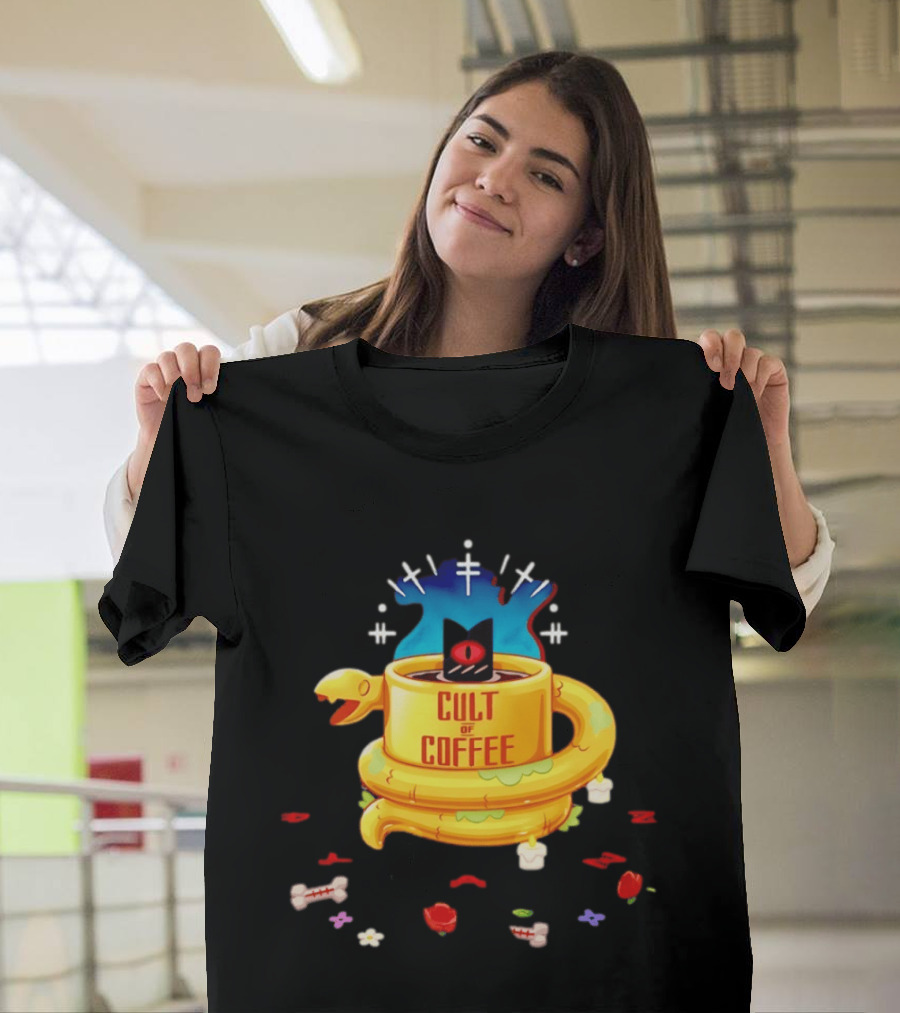 Cult Of Coffee Occult Snake Candle Witchcraft Cup T-Shirt