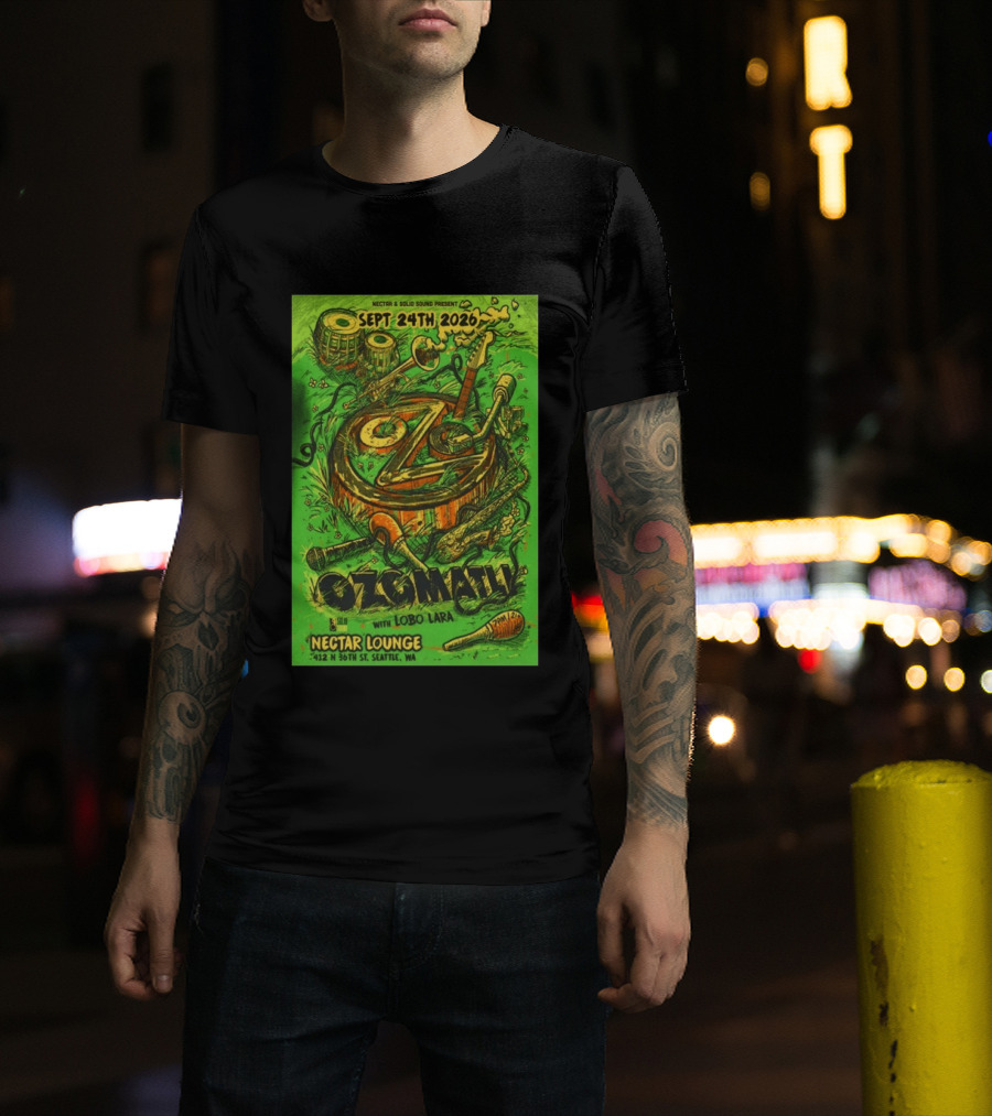 Ozomatli At Nectar Lounge Seattle With Lobo Lara September 24th 2026 T-Shirt