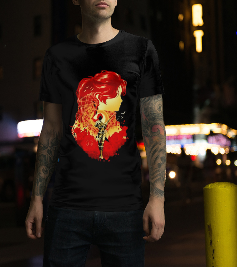 Paintress Expeditioner Red Haired Warrior Emblem 33 Discovery T-Shirt
