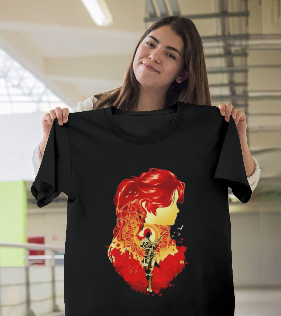 Paintress Expeditioner Red Haired Warrior Emblem 33 Discovery T-Shirt