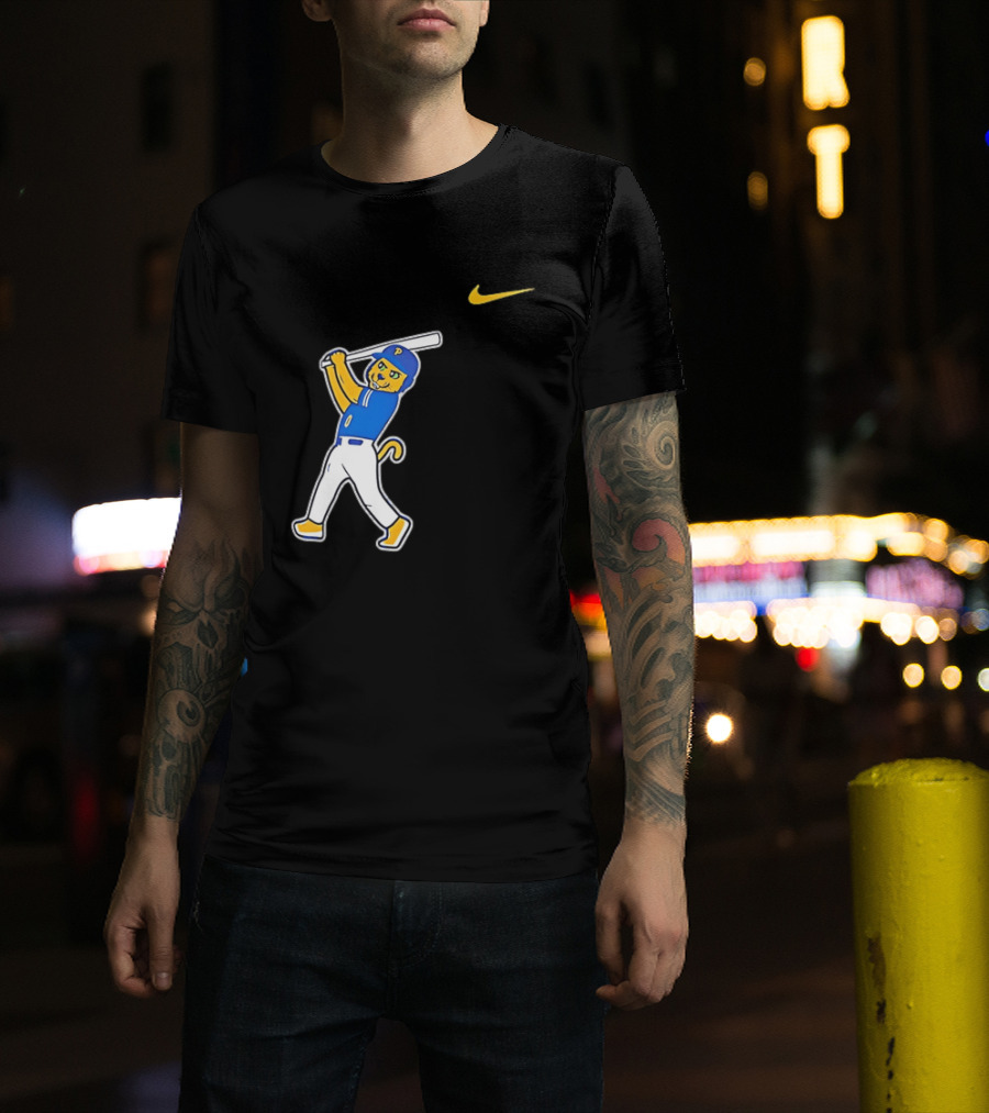 Pittsburgh Panthers Baseball Cartoon Mascot Batter Nike Sportswear T-Shirt