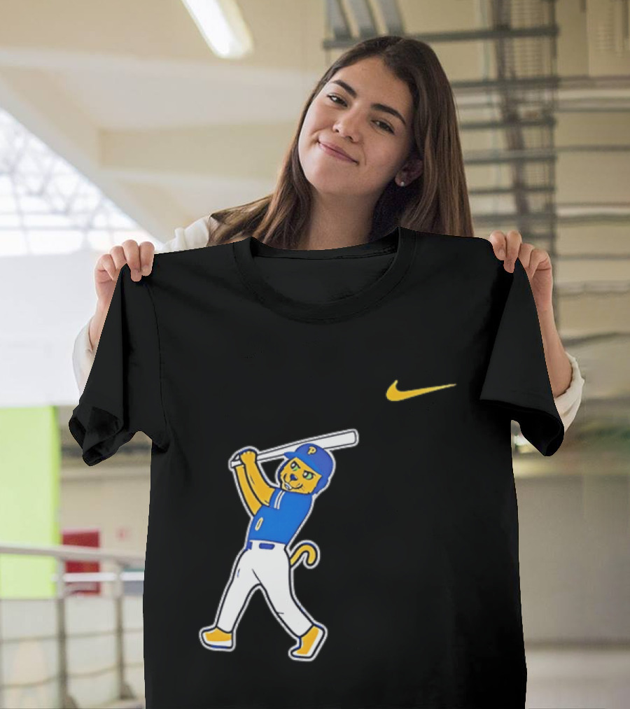 Pittsburgh Panthers Baseball Cartoon Mascot Batter Nike Sportswear T-Shirt