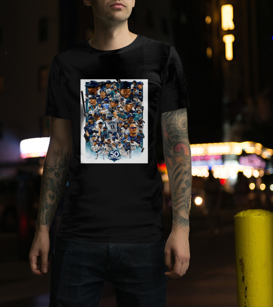 50 Seasons Presenting The Greatest Mariners Players Of All Time T-Shirt