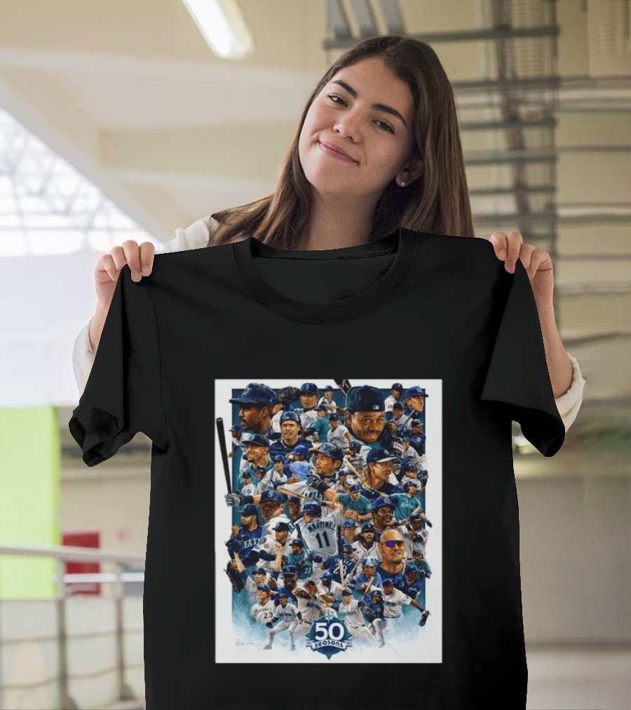 50 Seasons Presenting The Greatest Mariners Players Of All Time T-Shirt