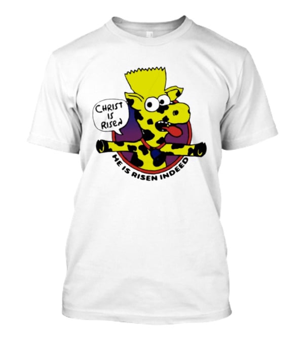 Christ Is Risen He Is Risen Indeed Simpson Cow Cartoon T-Shirt