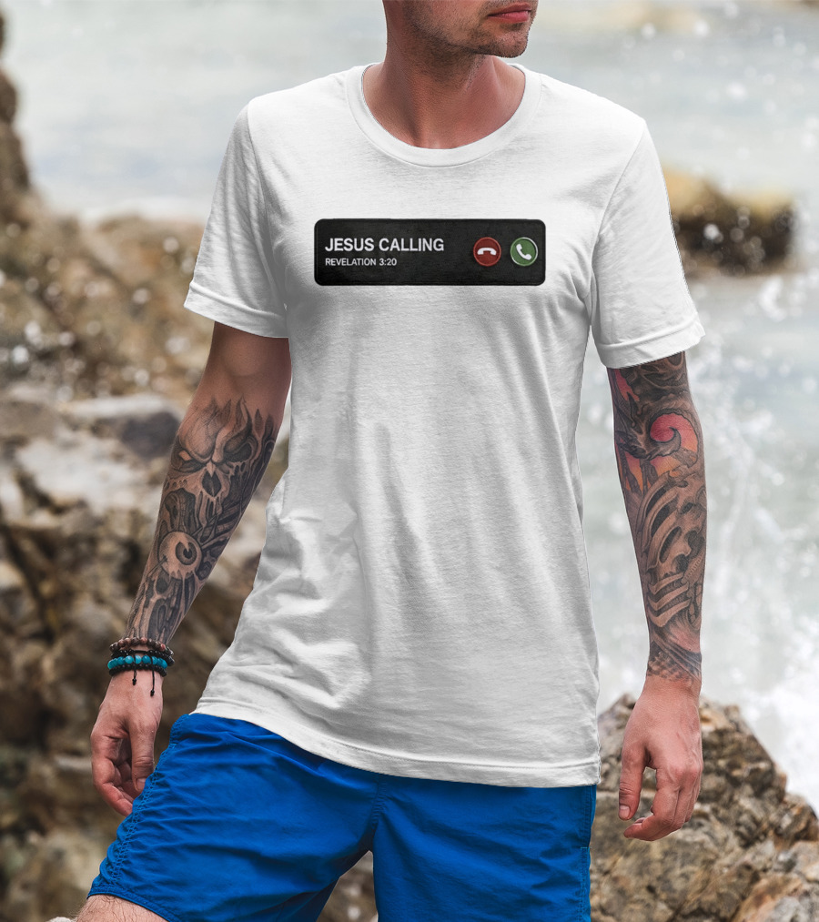 Jesus Calling Revelation 3 20 Christian Phone T-Shirt