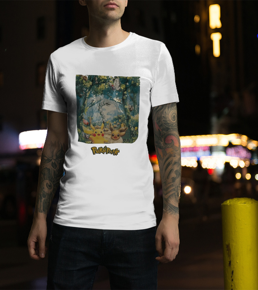 Pikachu Eevee PokéPark Kanto Forest Onix Butterfree Scene T-Shirt