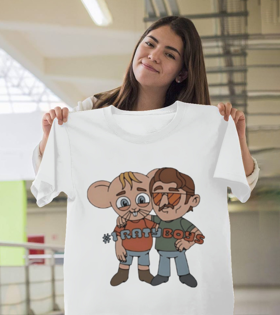 Ratyboys Cartoon Characters With Mouse And Sunglasses Duo T-Shirt
