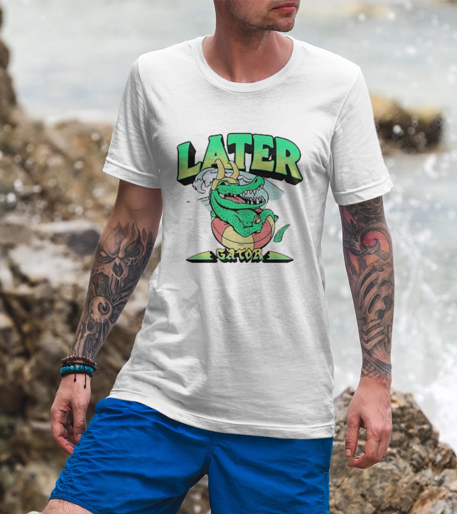 Later Gator Loki Alligator Marvel Disney Plus Floating Relaxation T-Shirt