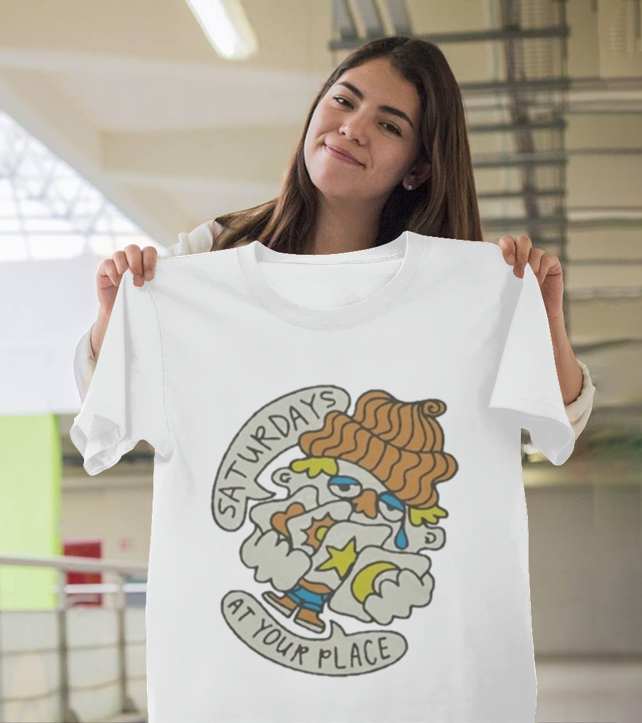 Saturdays At Your Place Cartoon Character With Beanie T-Shirt