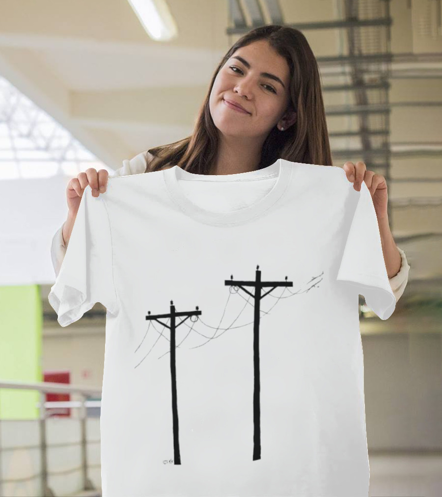 Electric Utility Power Poles 125 Kv With Soft Print T-Shirt