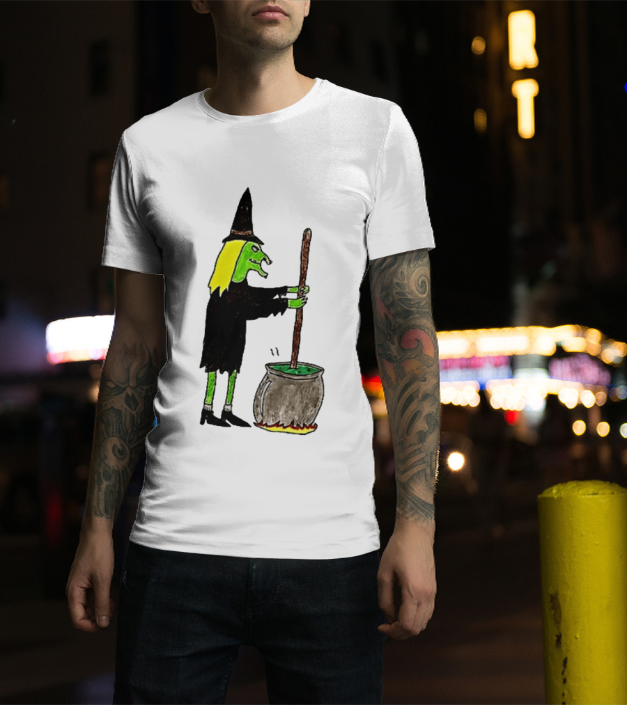 Witch Stirring Cauldron Soup Season Halloween Magic T-Shirt