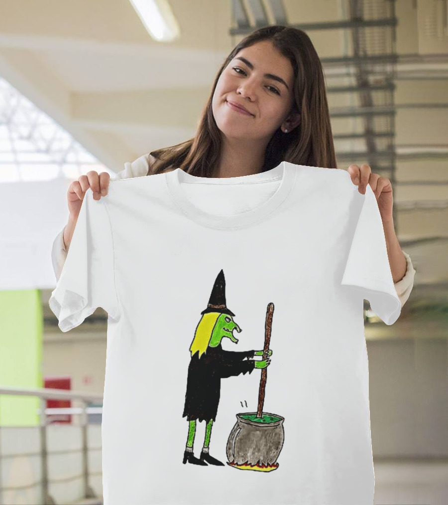 Witch Stirring Cauldron Soup Season Halloween Magic T-Shirt
