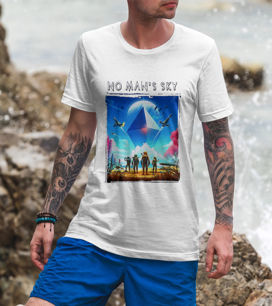 No Man's Sky Adventure With Spacecrafts And Explorers T-Shirt