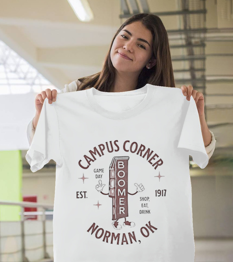 Campus Corner Boomer Gameday Shop Eat Enjoy Norman OK Est 1917 T-Shirt