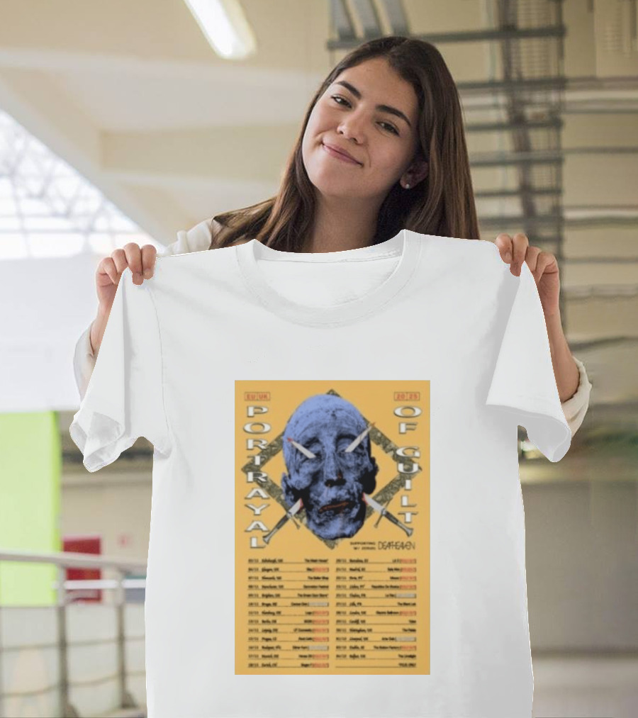 Portrayal Of Guilt Europe Tour 2025 Featuring Deafheaven Dates And Locations T-Shirt