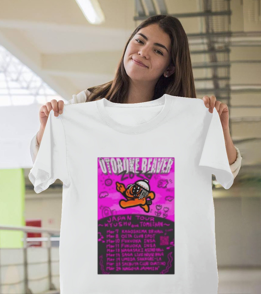 Otoboke Beaver Japan Tour 2026 Kyushu Tomiehan Kagoshima Oita Fukuoka Nagasaki Saga Umeda Shibuya Nagoya T-Shirt
