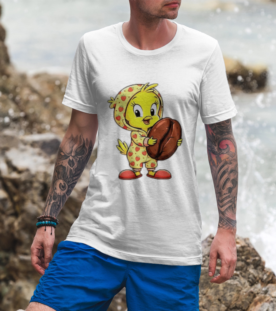 Tweety Coffee I Haven't Lost My Mind Half Of It Just Wandered Off Pajamas With Strawberry Onesie And Coffee Bean T-Shirt