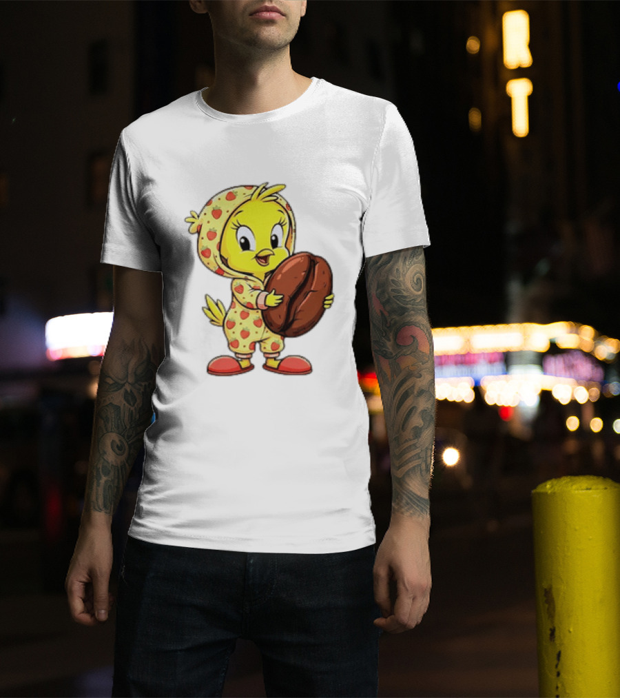 Tweety Coffee I Haven't Lost My Mind Half Of It Just Wandered Off Pajamas With Strawberry Onesie And Coffee Bean T-Shirt